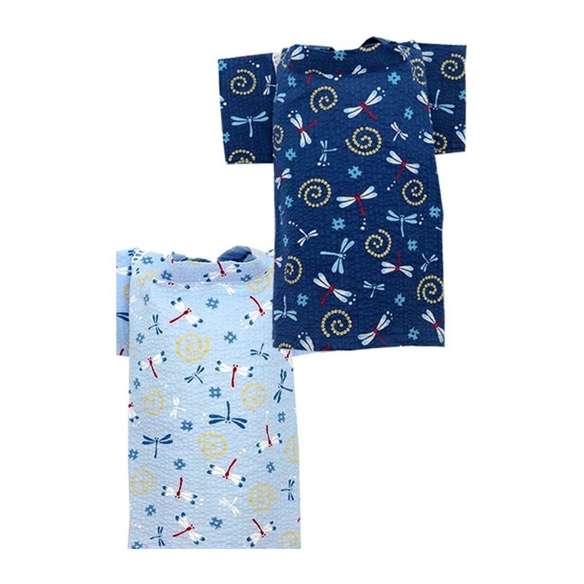 Dog Jinbei Summer Set, Dragonfly Pattern — Name Embroidery Available (Made in Japan)