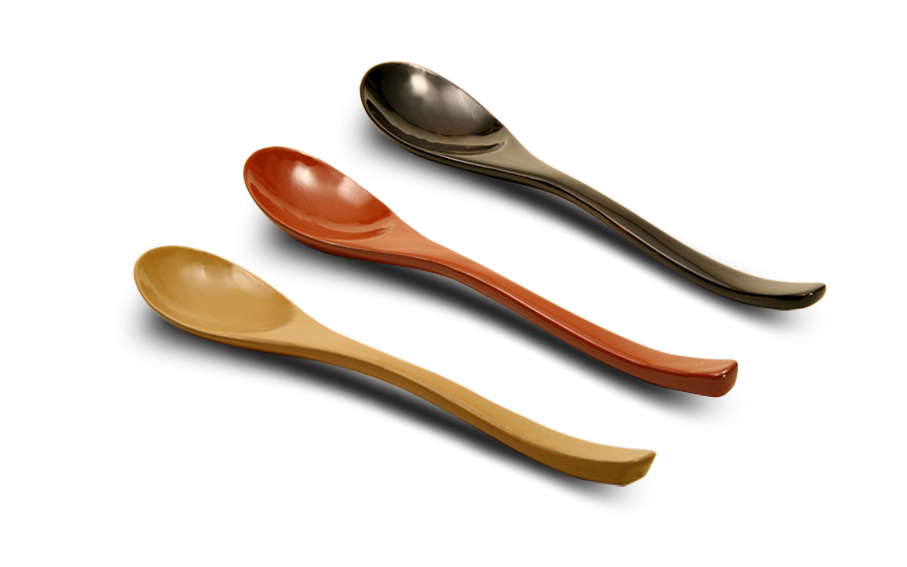 Japanese Lacquered Keyaki Dessert Spoon