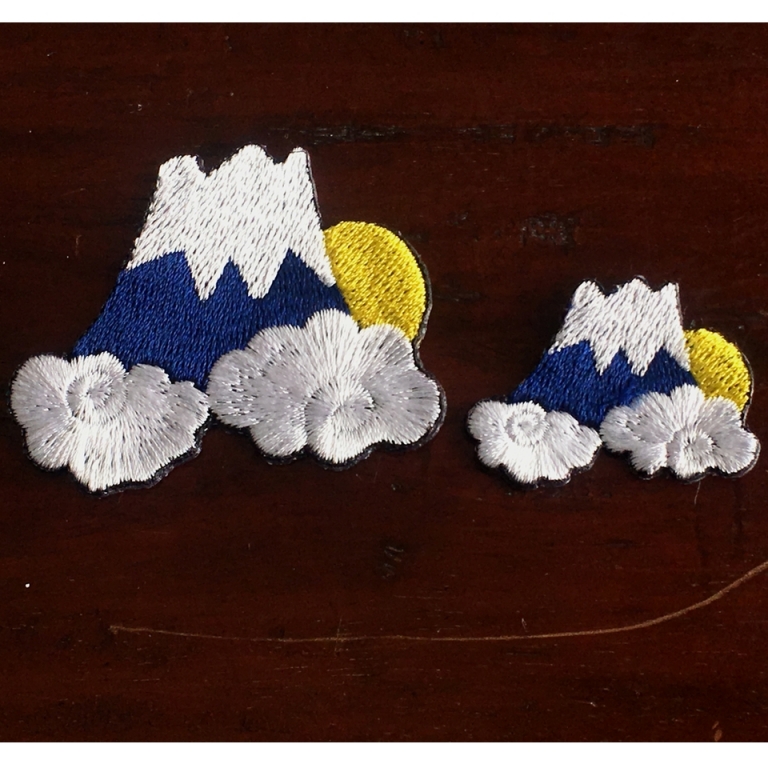 Mount Fuji Moonlight Embroidered Sticker Patch