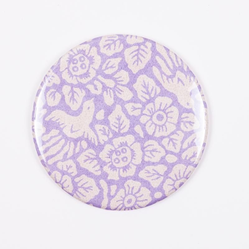 Haibara Chiyogami Hand Mirror – Long-tailed Bird and Peony